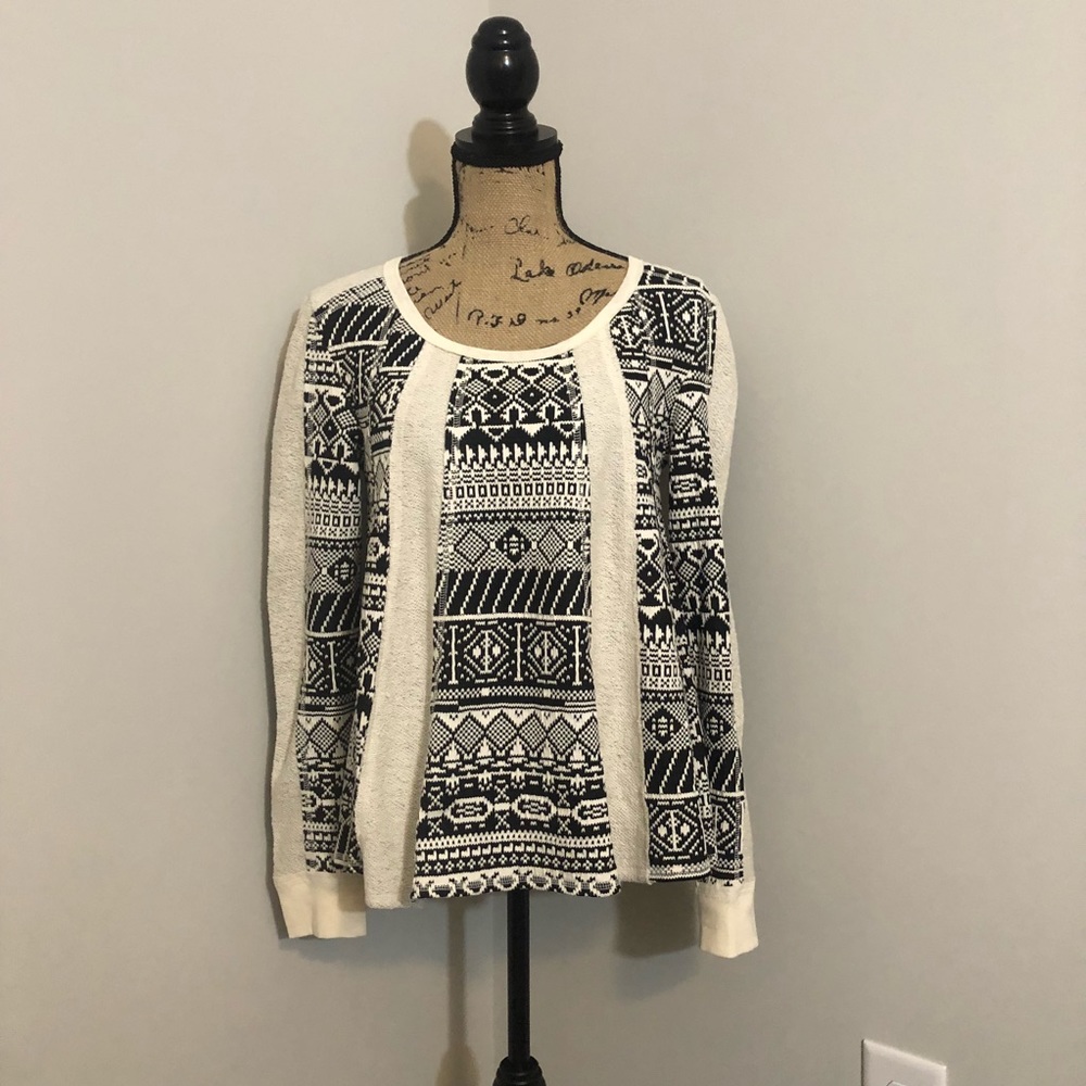 Anthropologie Geometric Swing 3/4 Sleeve Sweater - Picture 8 of 8